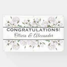 Weiße Rosen Elegantes Blumenbanner Banner
