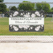 Weiße Rosen Elegantes Blumenbanner Banner (Insitu)