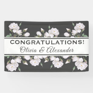 Weiße Rosen Elegantes Blumenbanner Banner