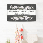 Weiße Rosen Elegantes Blumenbanner Banner (Insitu)