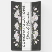 Weiße Rosen Elegantes Blumenbanner Banner (Vertikal)