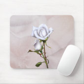 Weiße Rosen Elegantes Shabby Chic Mousepad (Mit Mouse)
