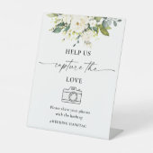 Weiße Rosen florieren uns dabei, die Liebe zu erfa Sockelschild (Vorderseite)