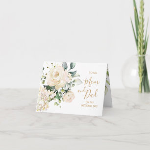 Weiße Rosen für meine Mum & Dad an meinem Hochzeit Karte