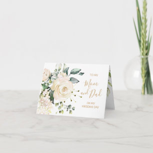 Weiße Rosen für meine Mum und meinen Dad an meinem Karte