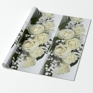 Weiße Rosen Geschenkpapier