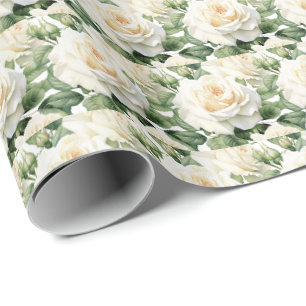 Weiße Rosen  Geschenkpapier