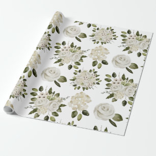 Weiße Rosen Geschenkpapier