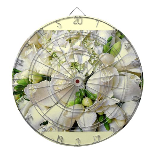 Weiße Rosen, glücklich_ Dartscheibe (vorne)