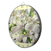 Weiße Rosen, glücklich_ Dartscheibe (Vorderseite rechts)