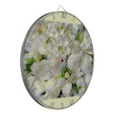 Weiße Rosen, glücklich_ Dartscheibe (Vorderseite Links)
