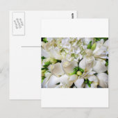 Weiße Rosen, glücklich_ Postkarte (Vorne/Hinten)