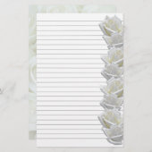 Weiße Rosen - Grenze 2 Geschirr Briefpapier (Vorne/Hinten)