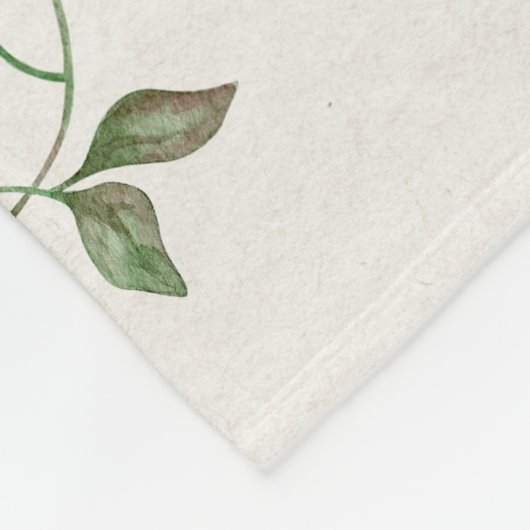 Weiße Rosen Grüne Blätter Fleecedecke (Ecke)