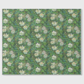 "Weiße Rosen, grüne Blätter", wunderschöne Blume Geschenkpapier (Flach)
