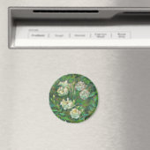 "Weiße Rosen, grüne Blätter", wunderschöne Blume Magnet (In Situ (Geschirrspüler))