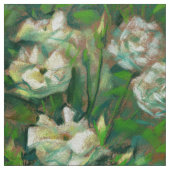 "Weiße Rosen, grüne Blätter", wunderschöne Blume Stoff (Muster)