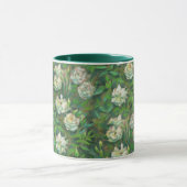 "Weiße Rosen, grüne Blätter", wunderschöne Blume Tasse (Zentrum)