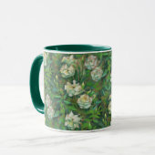 "Weiße Rosen, grüne Blätter", wunderschöne Blume Tasse (Vorderseite Links)