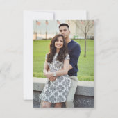 Weiße Rosen Grüne Hochzeit speichern das Datum (Rückseite)