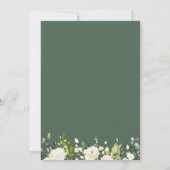 Weiße Rosen Grüne Hochzeit speichern das Datum Einladung (Rückseite)