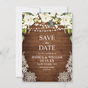 Weiße Rosen Hochzeit Landhausstil Save The Date