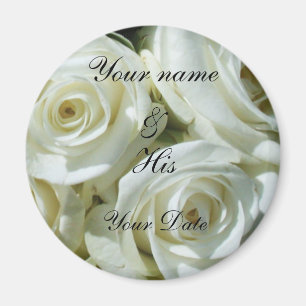 WEIßE ROSEN HOCHZEIT MAGNET