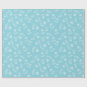 Weiße Rosen Hochzeitsfeier Light Blue Seamless Geschenkpapier (Flach)