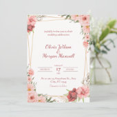 Weiße Rosen-Hochzeitskarte Einladung (Stehend Vorderseite)