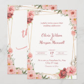 Weiße Rosen-Hochzeitskarte Einladung (Vorne/Hinten)