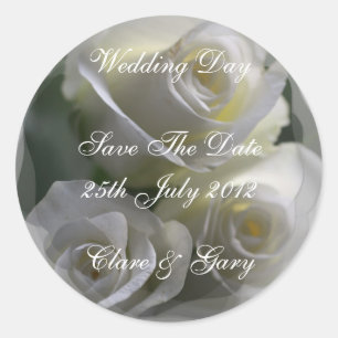 Weiße Rosen Hochzeitstag Sticker