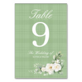 Weiße Rosen Hochzeitstisch Nummer Tischnummer (Vorderseite)