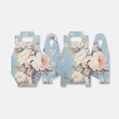 Weiße Rosen im rustikal-blauen Hintergrund Geschenkschachtel (Ungefaltet)