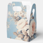 Weiße Rosen im rustikal-blauen Hintergrund Geschenkschachtel (Geöffnet)