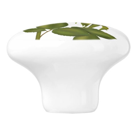 Weiße Rosen Keramikknauf (Seitenansicht)