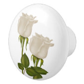 Weiße Rosen Keramikknauf (Rechts)