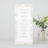 Weiße Rosen-Klassiker Hochzeitsprogramme Menükarte (Stehend Vorderseite)