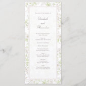 Weiße Rosen-Klassiker Hochzeitsprogramme Menükarte (Vorderseite)