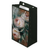 Weiße Rosen Kleine Geschenktüte (Vorderseite Schrägansicht)