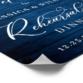 Weiße Rosen Lantern Probe Blau Holz Abendessen Poster (Ecke)