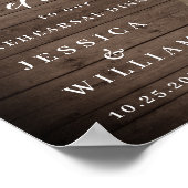 Weiße Rosen Lattern Rustikale Probe Abendessen Poster (Ecke)