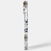 Weiße Rosen mit blauen Blätter auf Weiß Case-Mate iPhone Hülle (Rückseite / Links)