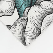 Weiße Rosen mit blauen Blätter Fleecedecke (Ecke)