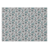 Weiße Rosen mit blauen Blätter Tischdecke (Vorderseite (Horizontal))