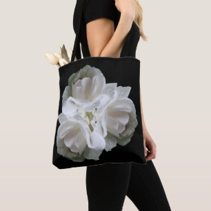Weiße Rosen mit Raindrops Bouquet Tasche