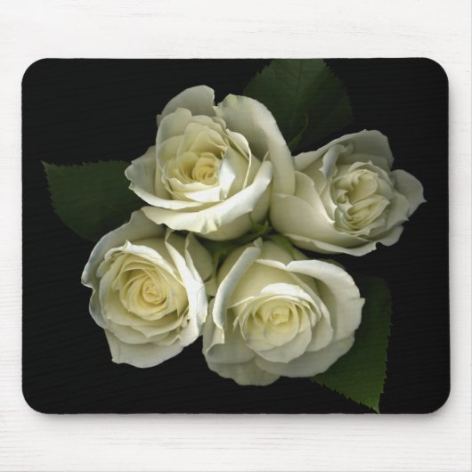 Weiße Rosen Mousepad (Vorne)