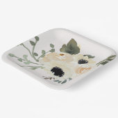 Weiße Rosen Pappteller (Gewinkelt)