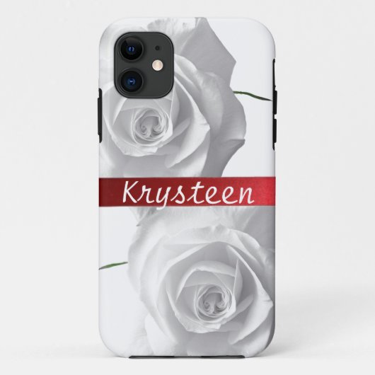 Weiße Rosen personalisierter iPhone 5 Fall Case-Mate iPhone Hülle (Rückseite)