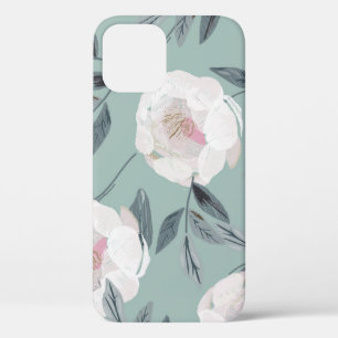 Weiße Rosen Pfingstrosen: Florale Stickerei. Case-Mate iPhone Hülle