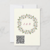 Weiße Rosen QR-Code Hochzeits-Einladungskarten Bei (Rückseite)